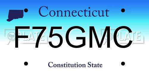 F75GMC Connecticut License Plate
