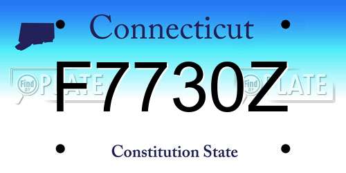 F7730Z Connecticut License Plate