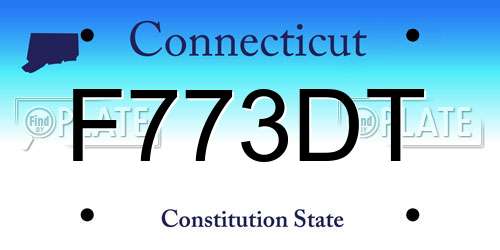 F773DT Connecticut License Plate