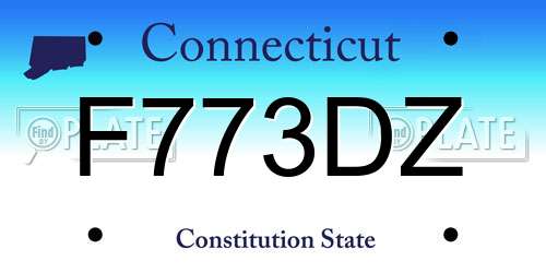 F773DZ Connecticut License Plate