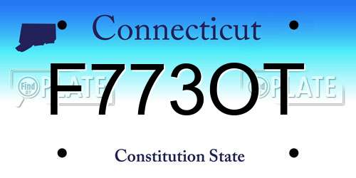 F773OT Connecticut License Plate