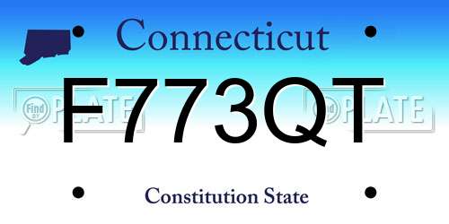 F773QT Connecticut License Plate