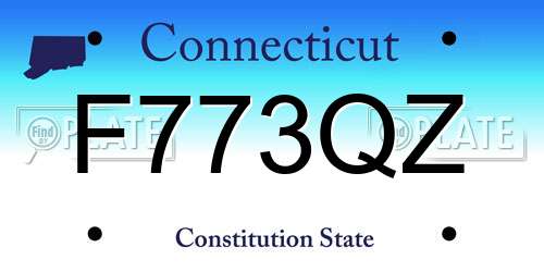 F773QZ Connecticut License Plate
