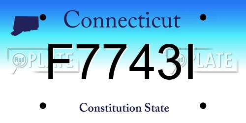 F7743I Connecticut License Plate