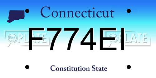 F774EI Connecticut License Plate