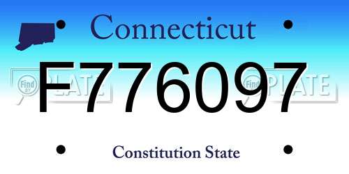 F776097 Connecticut License Plate