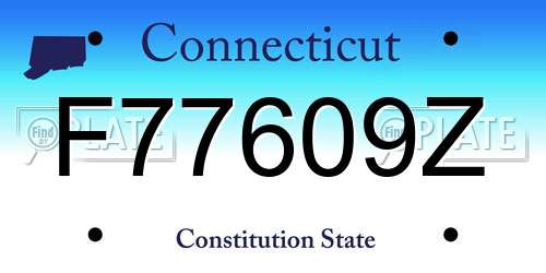 F77609Z Connecticut License Plate