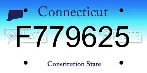 F779625 Connecticut License Plate