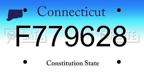 F779628 Connecticut License Plate