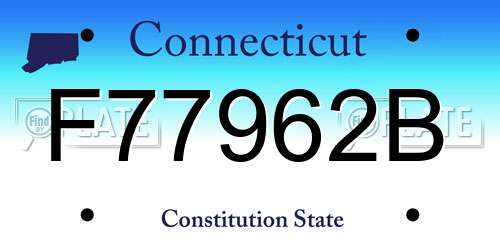 F77962B Connecticut License Plate