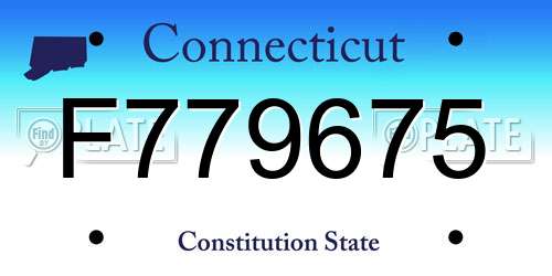 F779675 Connecticut License Plate