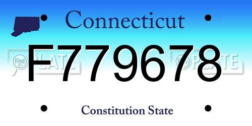 F779678 Connecticut License Plate