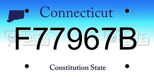F77967B Connecticut License Plate