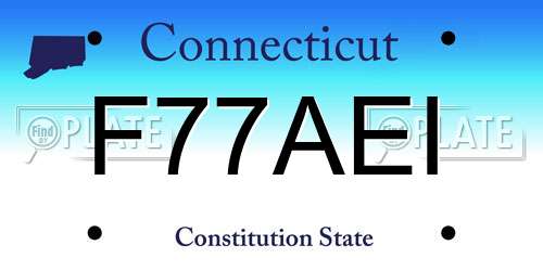 F77AEI Connecticut License Plate