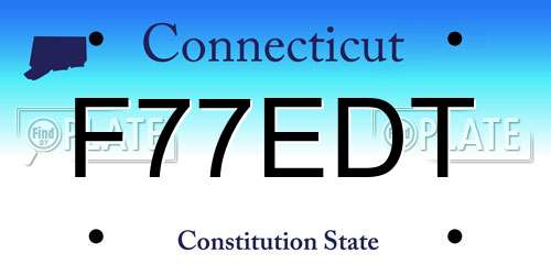 F77EDT Connecticut License Plate