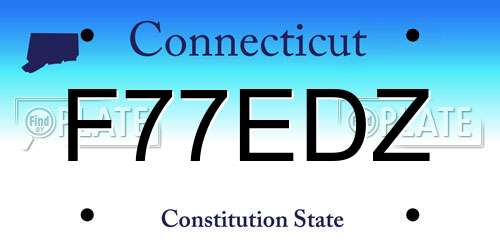 F77EDZ Connecticut License Plate