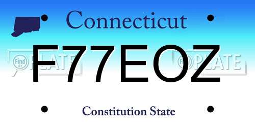 F77EOZ Connecticut License Plate