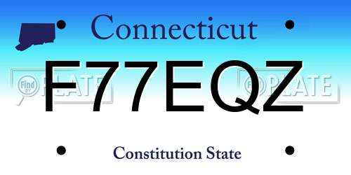 F77EQZ Connecticut License Plate