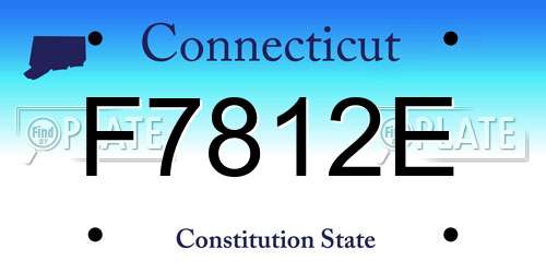 F7812E Connecticut License Plate