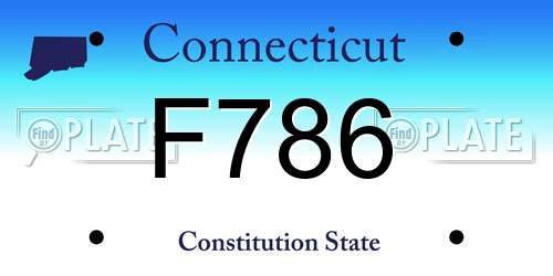 F786 Connecticut License Plate