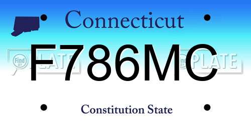 F786MC Connecticut License Plate