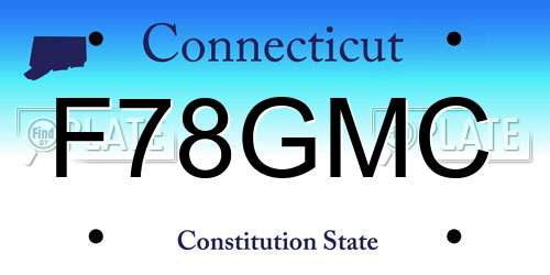 F78GMC Connecticut License Plate