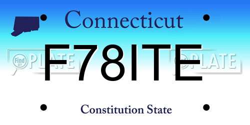 F78ITE Connecticut License Plate