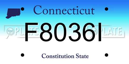F8036I Connecticut License Plate