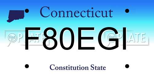 F80EGI Connecticut License Plate