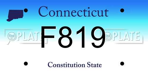 F819 Connecticut License Plate