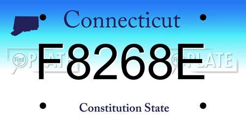 F8268E Connecticut License Plate