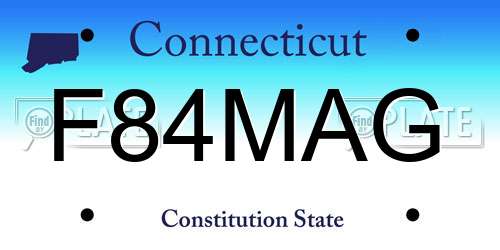 F84MAG Connecticut License Plate