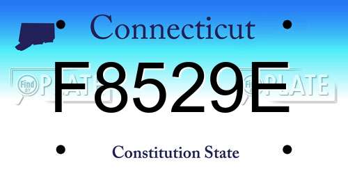 F8529E Connecticut License Plate
