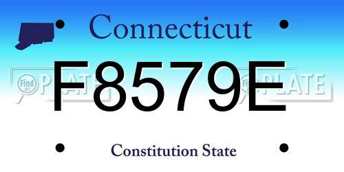 F8579E Connecticut License Plate