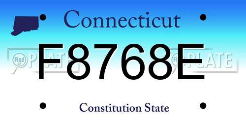 F8768E Connecticut License Plate