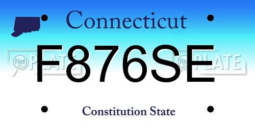 F876SE Connecticut License Plate