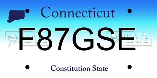 F87GSE Connecticut License Plate