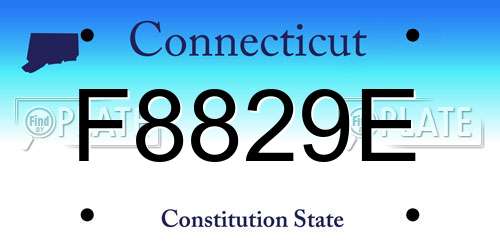 F8829E Connecticut License Plate