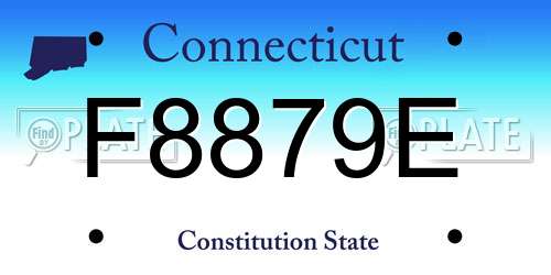 F8879E Connecticut License Plate