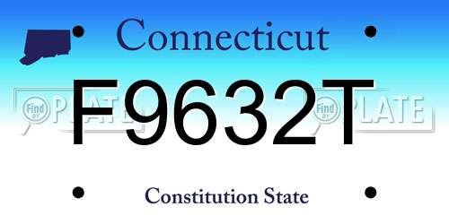 F9632T Connecticut License Plate