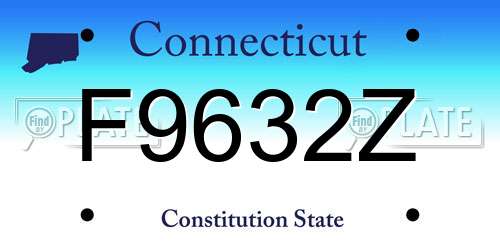 F9632Z Connecticut License Plate