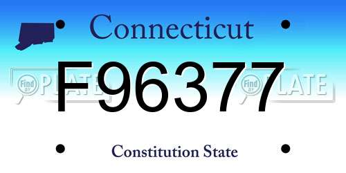 F96377 Connecticut License Plate