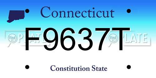 F9637T Connecticut License Plate