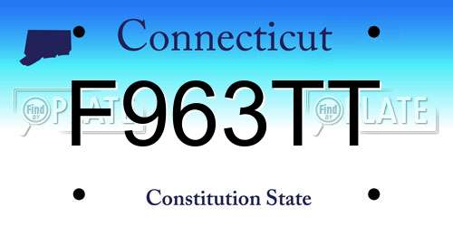 F963TT Connecticut License Plate