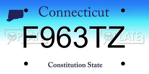 F963TZ Connecticut License Plate