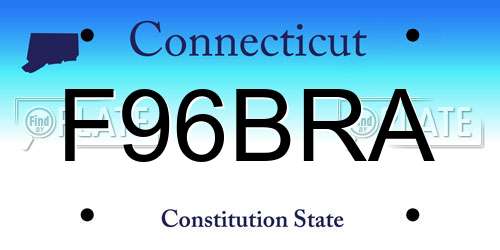 F96BRA Connecticut License Plate