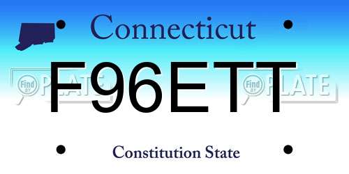 F96ETT Connecticut License Plate
