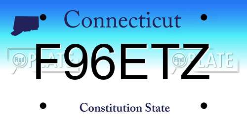 F96ETZ Connecticut License Plate