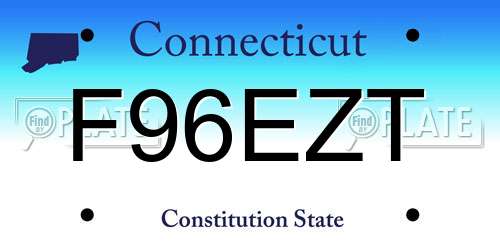 F96EZT Connecticut License Plate