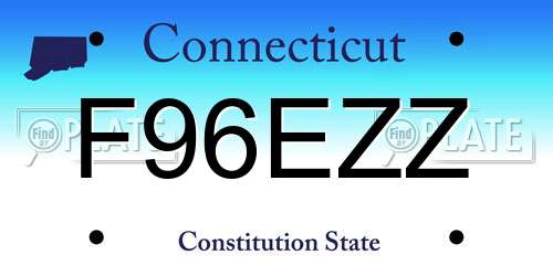 F96EZZ Connecticut License Plate